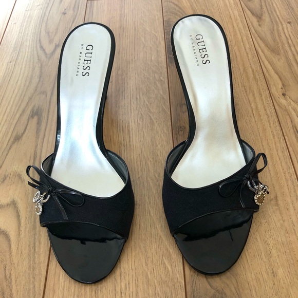 Guess by Marciano Shoes - Women’s Guess Marciano Black bow slip on sandals size 8 1/2